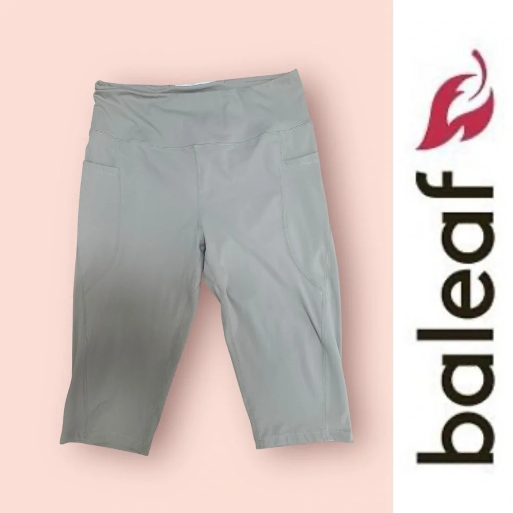 Baleaf Beige‎ Short Leggings, Size L, MSRP $30 - Picture 2 of 5